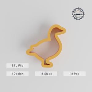 Goose Shape Cutter Set, 18-Piece Animal Cookie & Fondant Cutters, Waterfowl & Bird Design, 0.75" to 5" PRODUCT_135