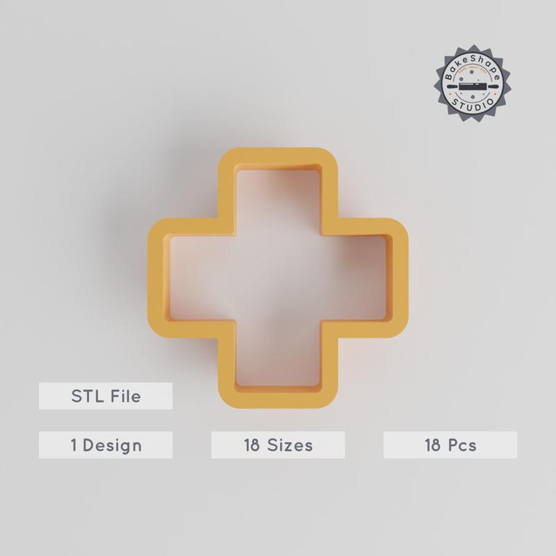 Cross Shape Cutter Set, 18 Sizes, Perfect for Cookies, Fondant & Clay, Geometric Design PRODUCT_1178