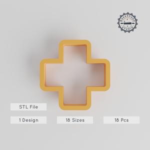 Cross Shape Cutter Set, 18 Sizes, Perfect for Cookies, Fondant & Clay, Geometric Design PRODUCT_1178