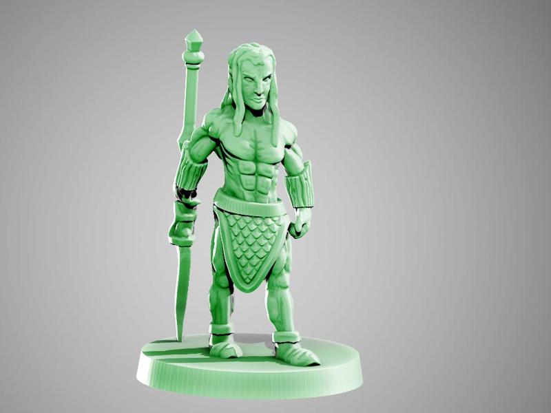 Elf barbarian warrior 28mm glaive / sword