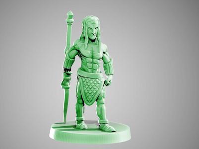 Elf barbarian warrior 28mm glaive / sword