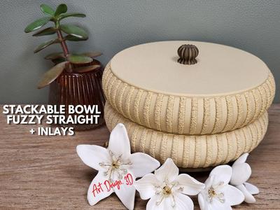 Stackable Bowl Tray - Fuzzy Straight with Inlays
