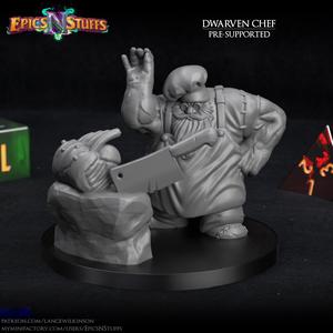 Dwarven Chef Miniature - pre-supported