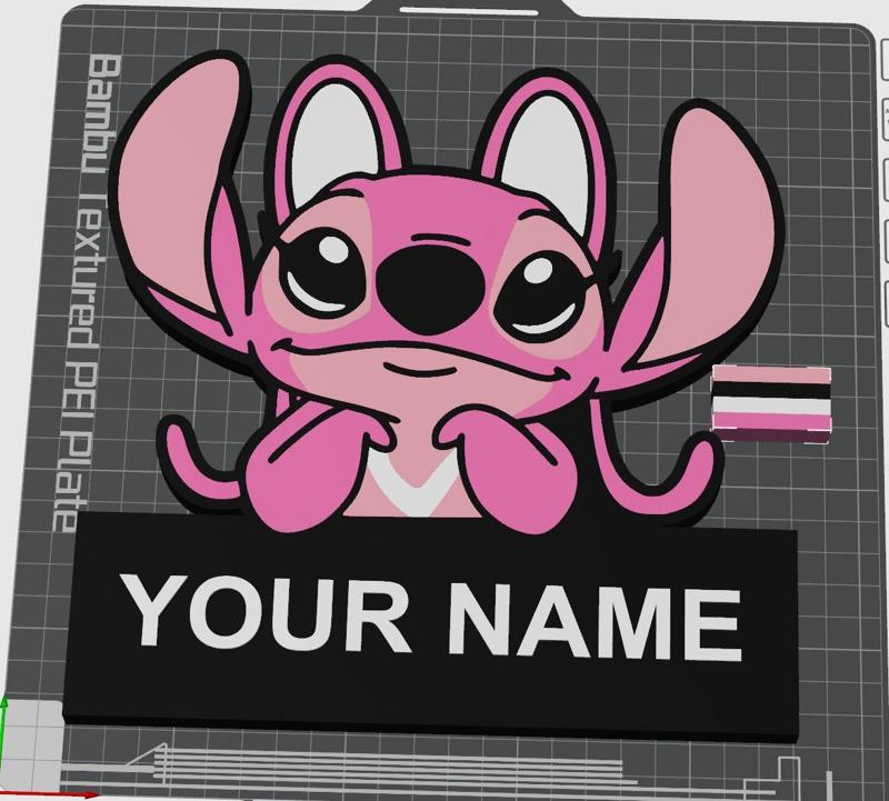 NAME Lamp Angel with YOUR NAME Stitch LED 1AMS