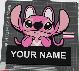 NAME Lamp Angel with YOUR NAME Stitch LED 1AMS