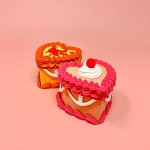 Heart Cake Vintage Victorian Container: Decor, Keepsake, Gift, Retro, Kitsch