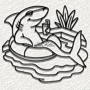 funny pool shark WALL ART HOME DECOR