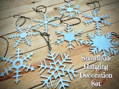 Snowflake hanging decoration set
