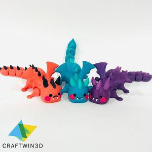 🐉Flexi Adorable Dragon laying Print in place