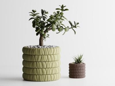 Inflated soft Cloth Planter Plant Pot Vase Series1