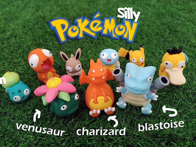 Silly Pokémon Charizard Blastoise Venosaur (4pcs)