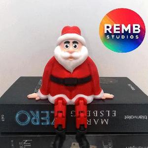 Flexi Santa Remb Studios, STL file for 3D printing, STL print files, Print in Place, Christmas STL