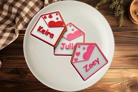 Valentine's Day Envelope Sugar Cookie Customizable