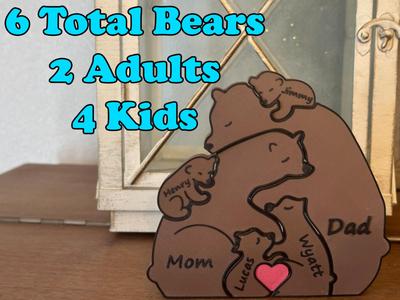 Personalized Interlocking Family Bears Family of 6