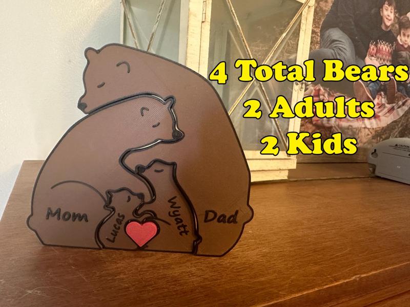 Personalized Interlocking Family Bears Family of 4
