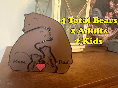 Personalized Interlocking Family Bears Family of 4