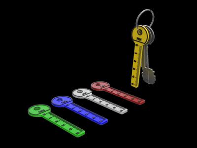 KeyRuler: Compact Key-Shaped 5cm Ruler Tool