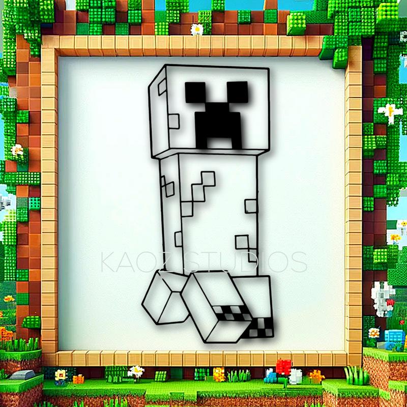 Creeper wall art minecraft wall decor 2d art fan art