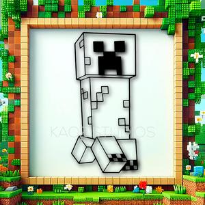 Creeper wall art minecraft wall decor 2d art fan art
