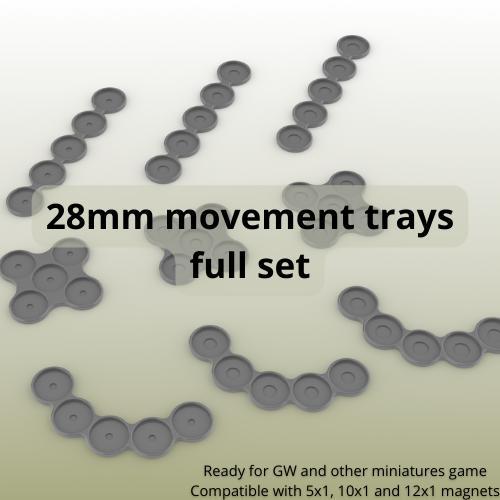28mm bases movement trays for miniature games