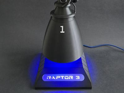 SpaceX Raptor 3 Stand with Optional LEDs