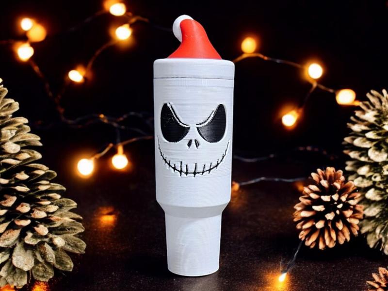 skellington tumbler chapstick tube holder keychain
