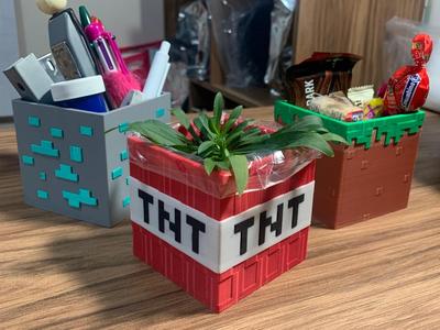Textured Minecraft Blocks Boxes 3 in 1