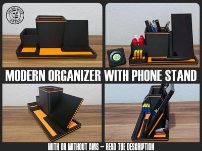 MODERN DESIGN ORGANIZER WITH PHONE STAND - W/O AMS