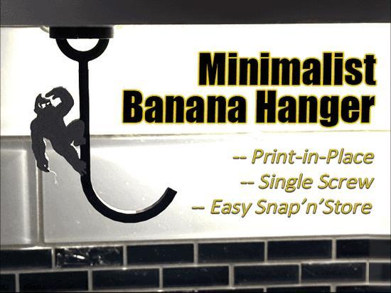 Banana Hanger Mount Print In Place Single Screw