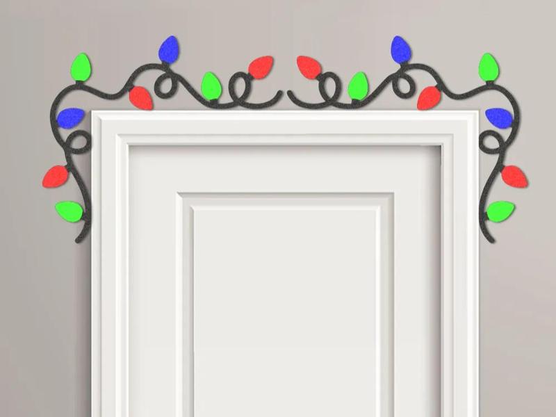 Christmas Holiday Lights Door Frame Topper