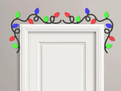 Christmas Holiday Lights Door Frame Topper
