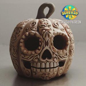 Day of the Dead Halloween Pumpkin - Lamp-SEREV3d