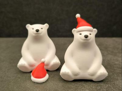 Polar Bear with Santa hat