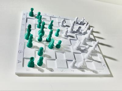 (no ams) Mini chess board ,pieces and storage box