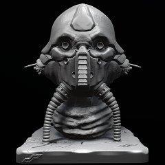 Edrio Two Tubes Bust 3D Printing Miniature | Static