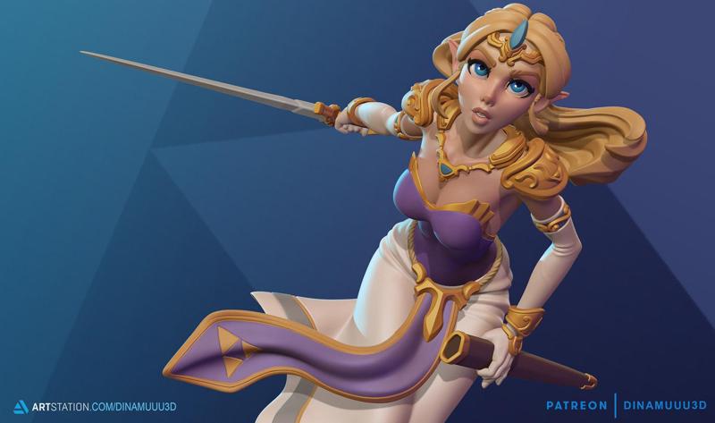 Princess Zelda Figurine 3D Print Model STL