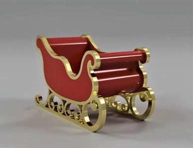 Santa's Sleigh (3 Piece Print)