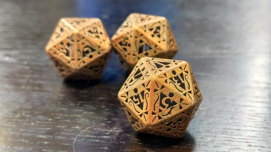 Laced D20 dice