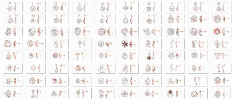 75 Women earrings 3dm stl  1 render detail collection