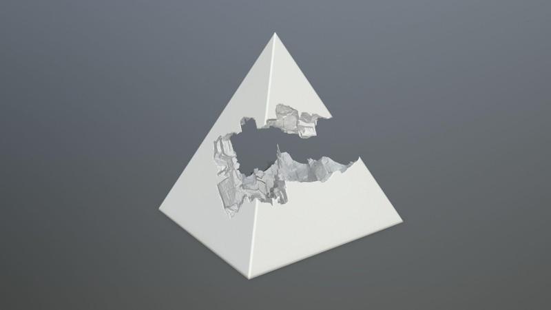 print pyramid with hole in it