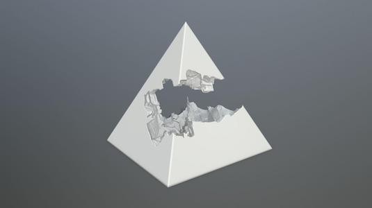 print pyramid with hole in it