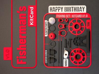 Fisherman's KitCard - Full set Birthday card