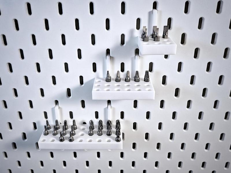 Waffle - Modular 1/4" Bit Holder for Ikea Skadis