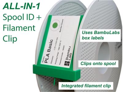Spool Label ID and Filament CLIP - ALL-IN-ONE