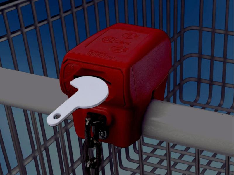 grocery cart token - coin unlocks mechanism