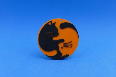 Cat Yin Yang Keychain