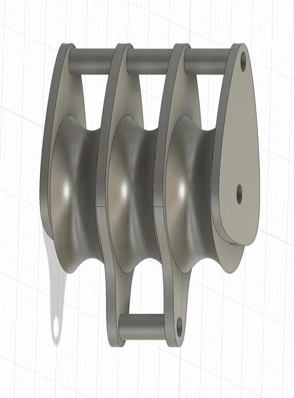 Triple Sheet Block with Becket for Sailing 48 mm Sheaves   