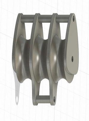 Triple Sheet Block with Becket for Sailing 48 mm Sheaves   