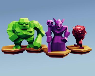  Low Poly Fantasy Tabletop - Horde Advanced Units