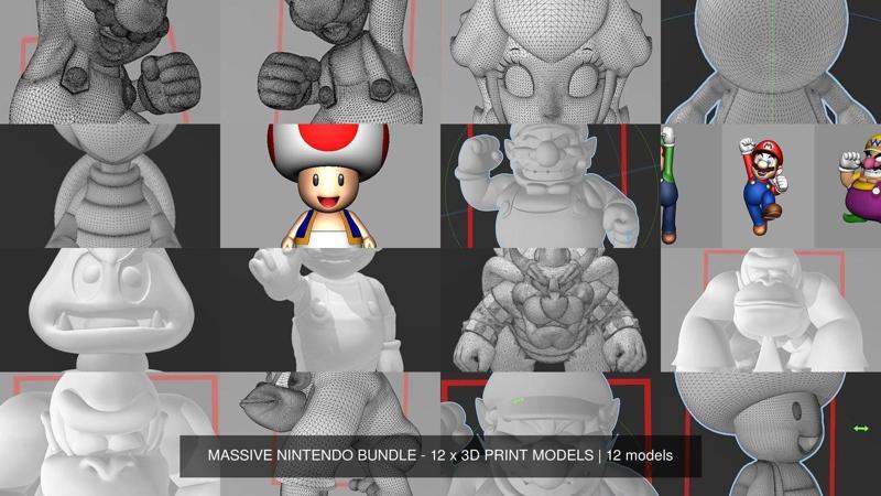 MASSIVE NINTENDO BUNDLE - 12 x 3D PRINT MODELS 3D Model Collection